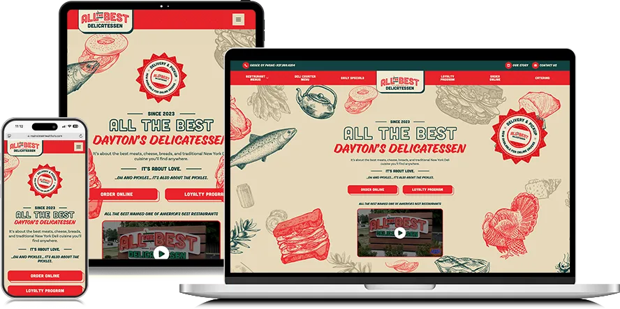 All the Best responsive design on laptop, tablet, and phone