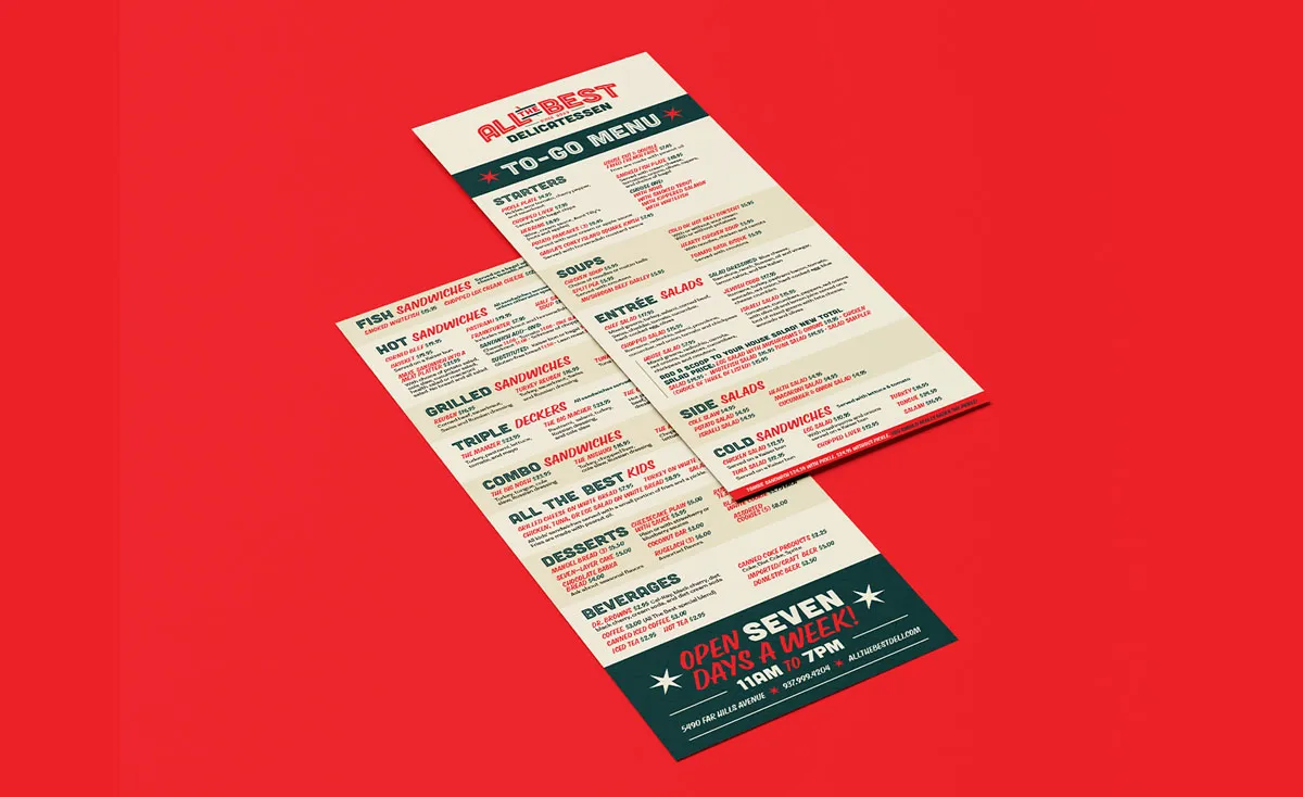 All the Best food menu