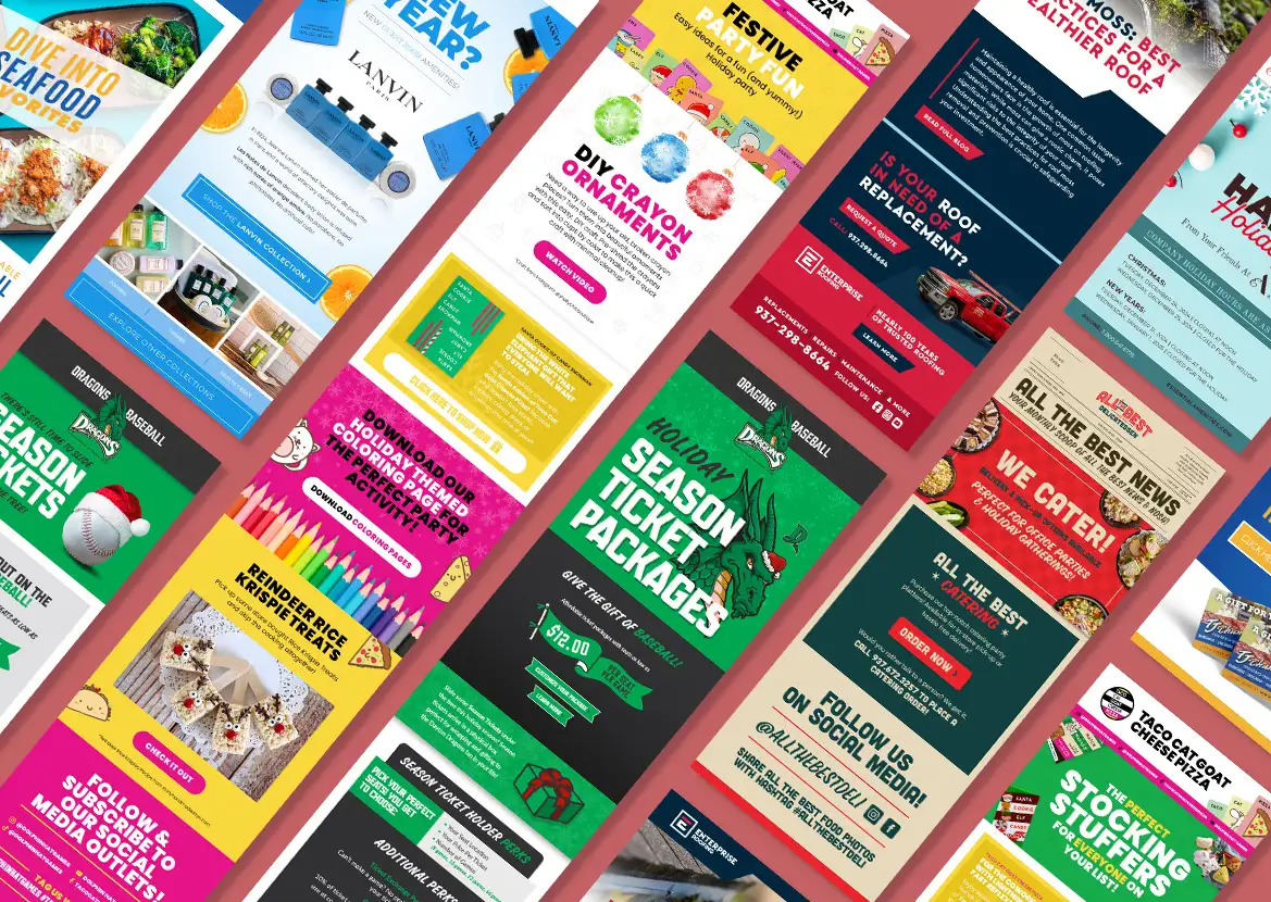 grid of client email examples