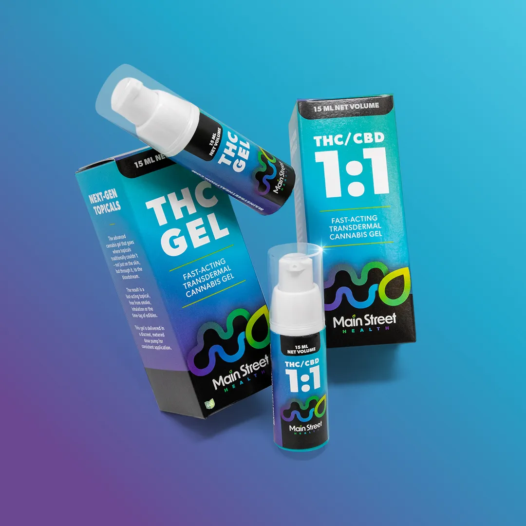 Main Street Health THC and CBD packaging design