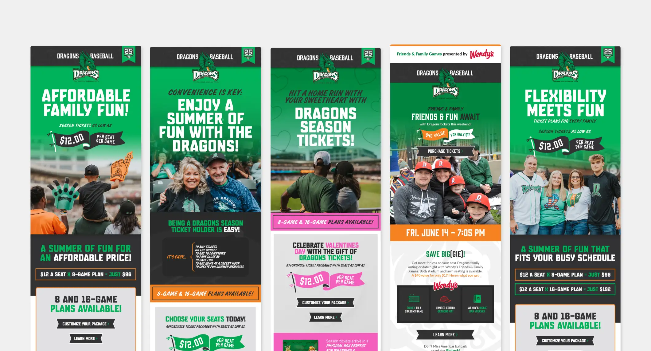 Dayton Dragons email marketing designs
