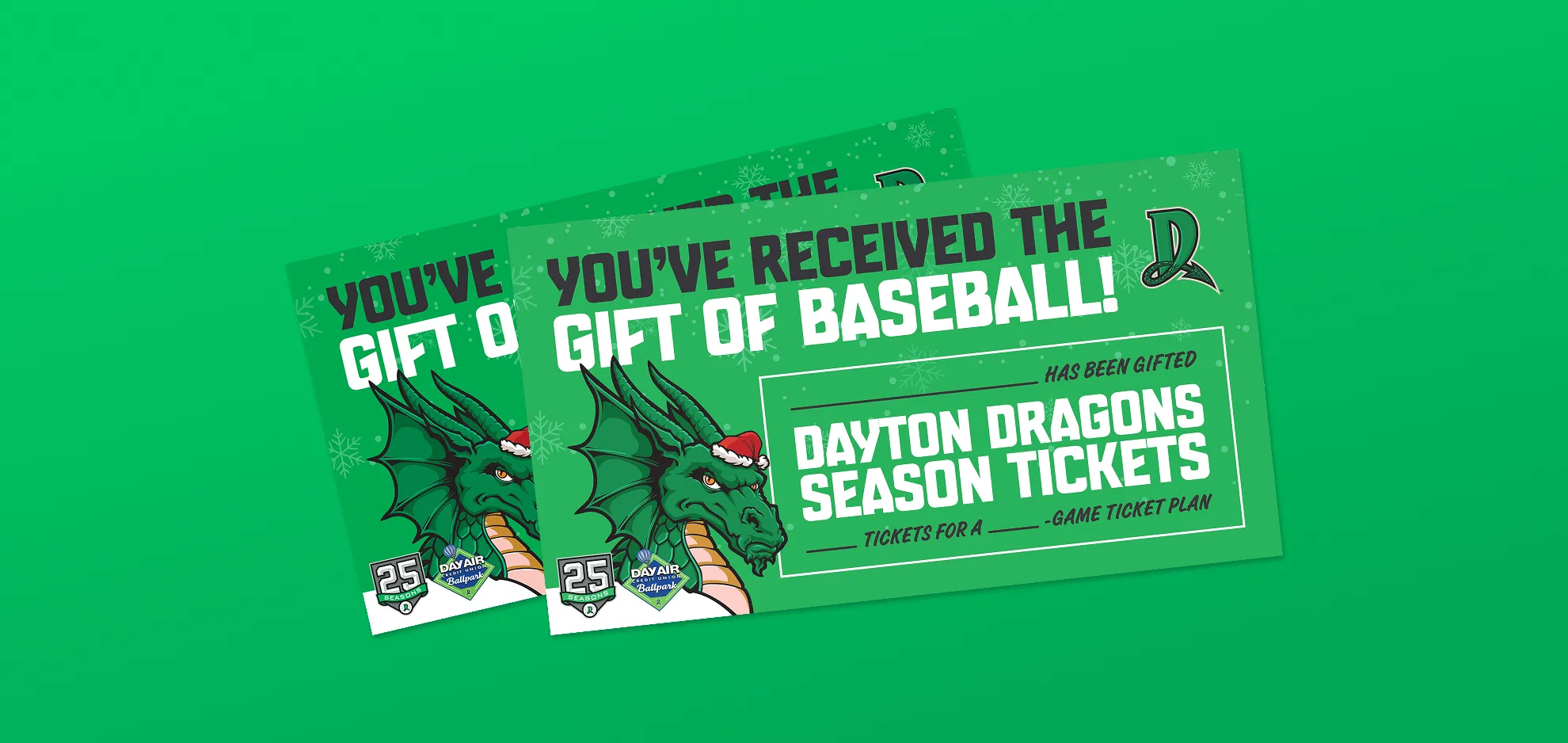 Dayton Dragons gift card designs