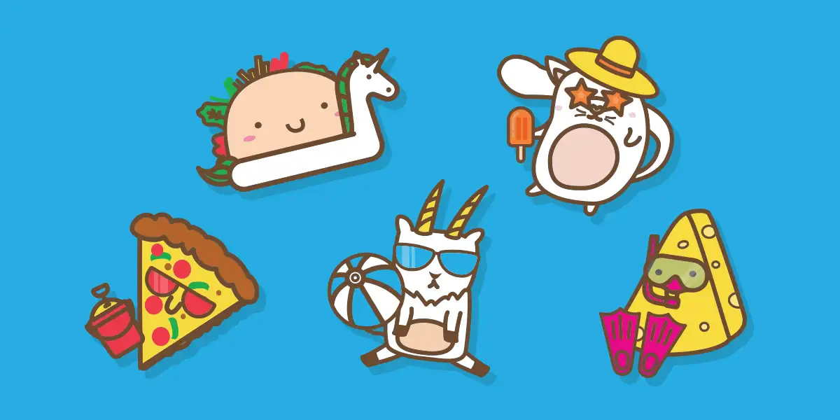 Taco Cat Goat Cheese Pizza summer characters