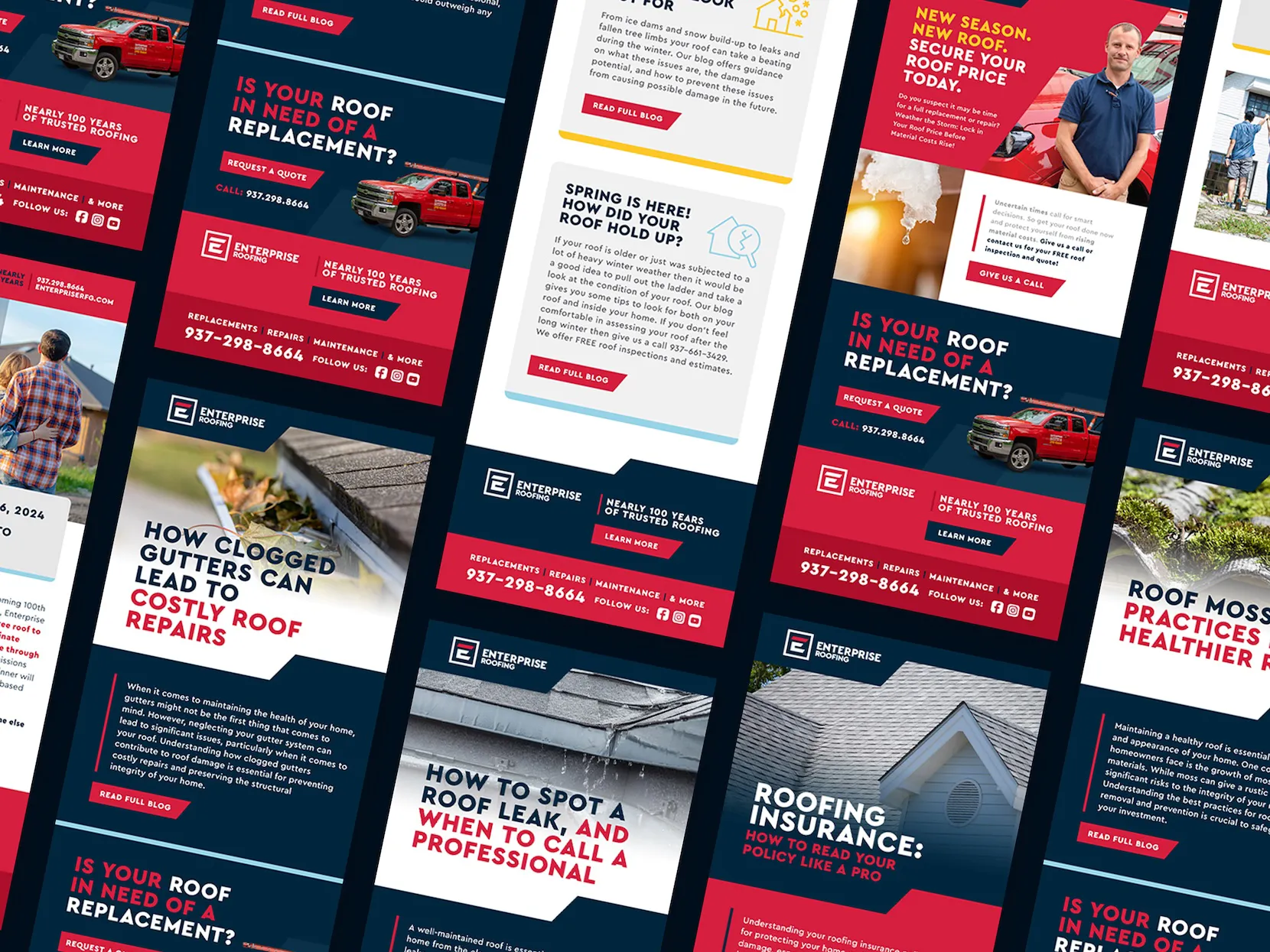 Enterprise Roofing email designs