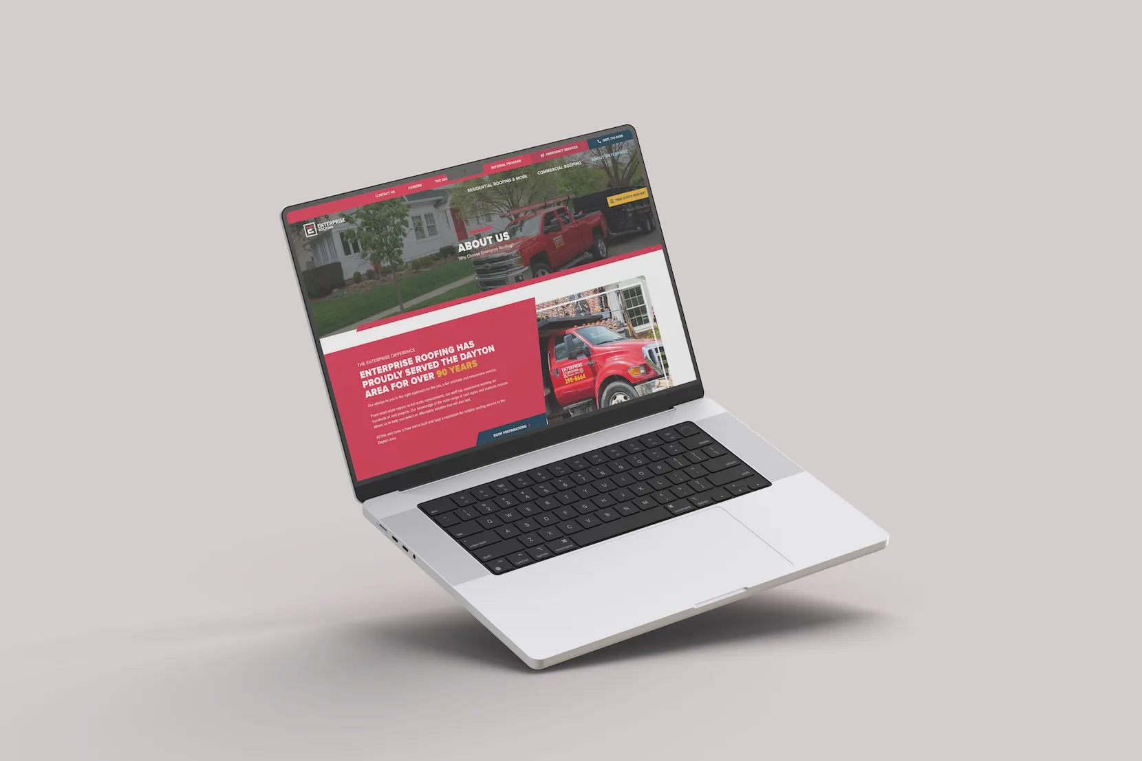 Enterprise Roofing website design