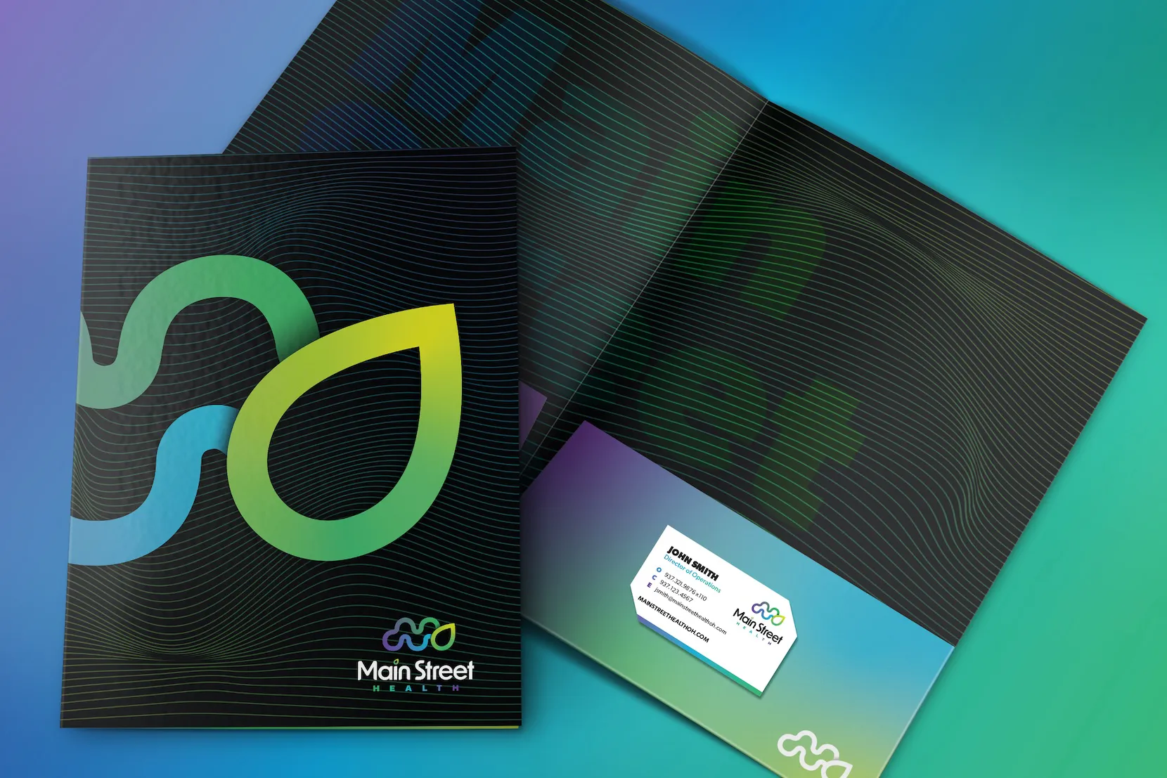 main street health folder mockup
