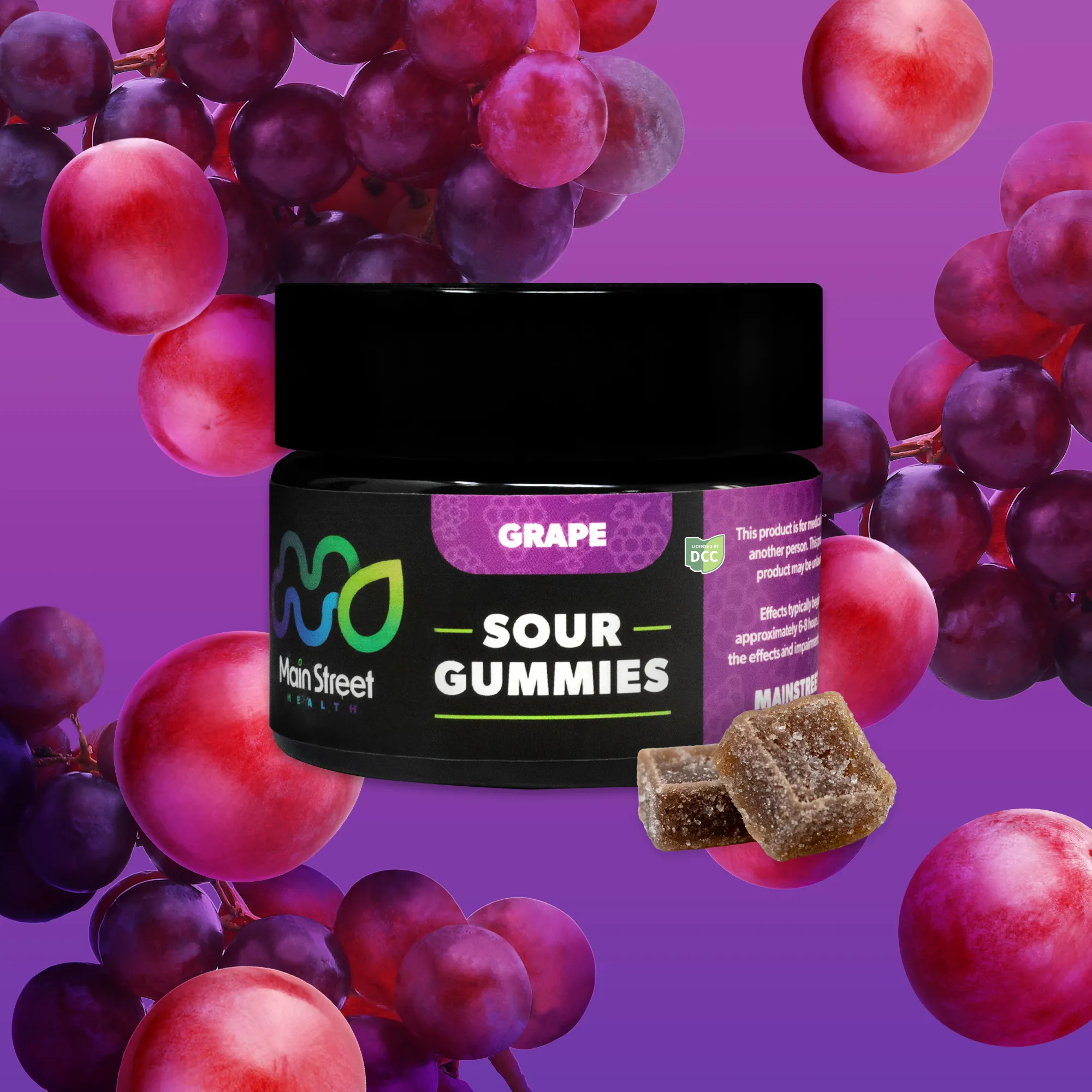 main street health grape sour gummies packaging