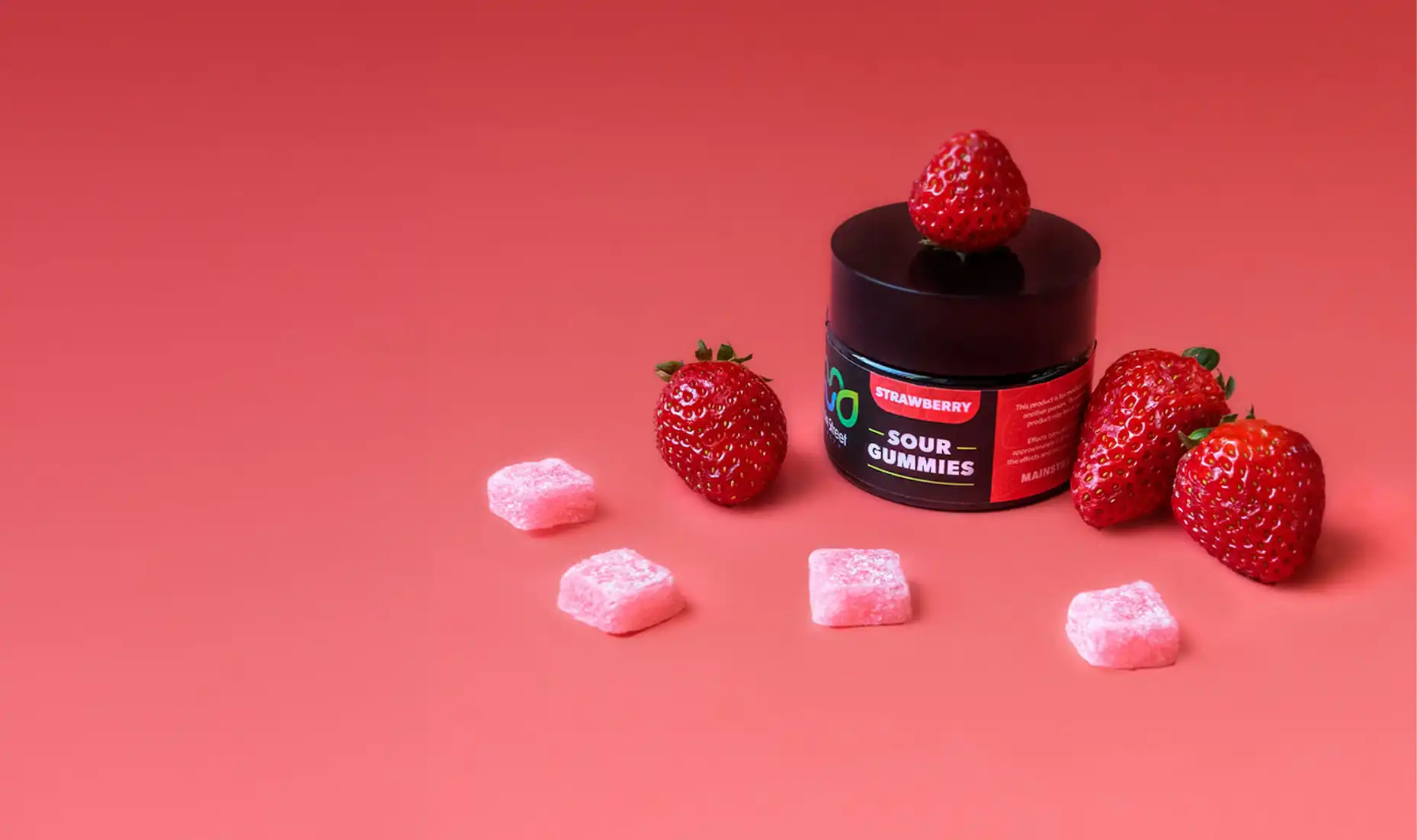Main Street Health strawberry sour gummies container