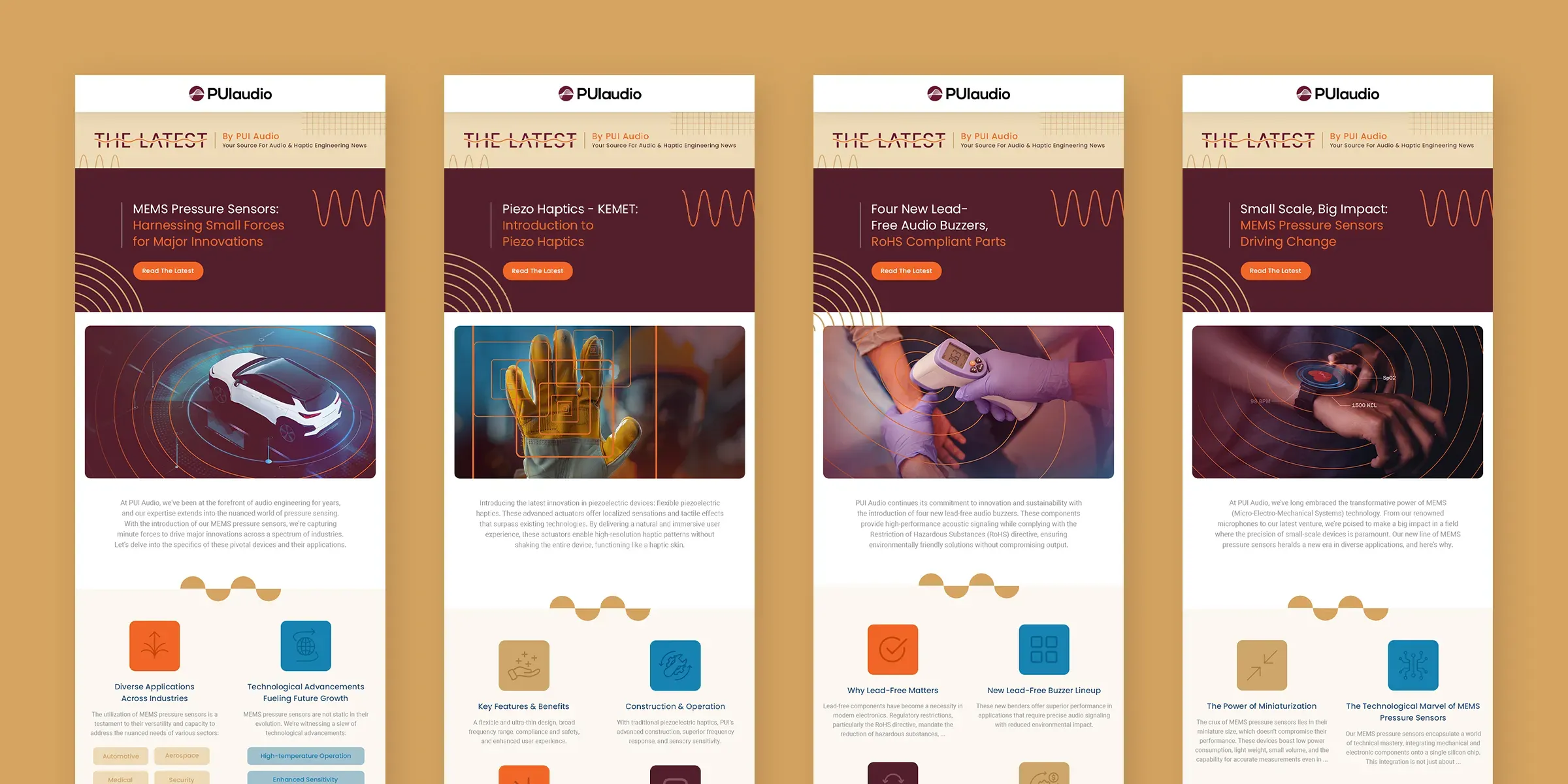 Multiple PUI Audio email designs