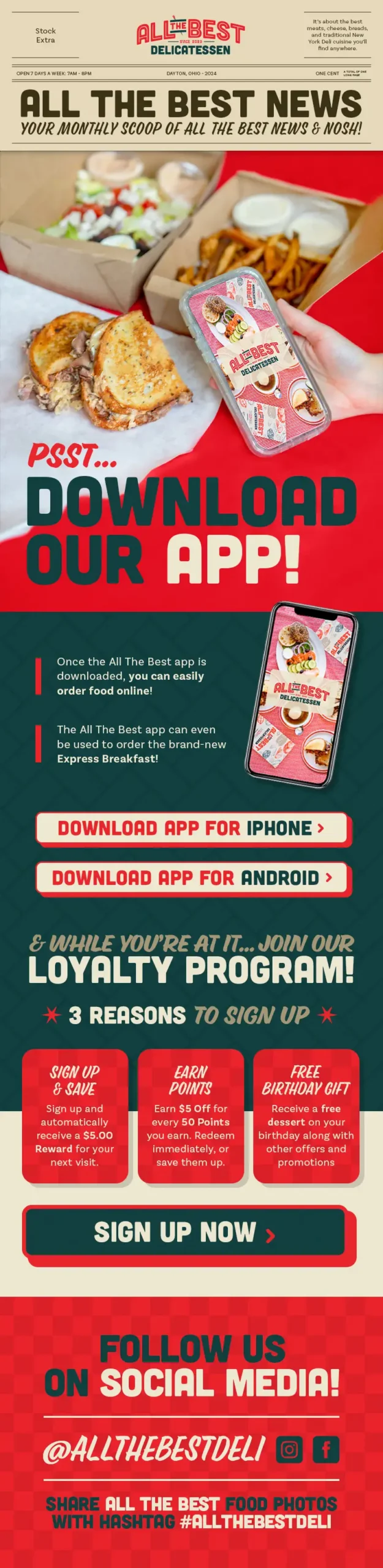 All the Best App promotion email design
