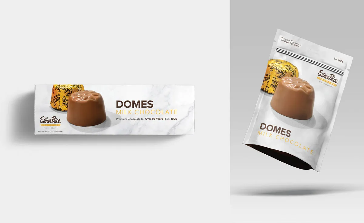 Esther Price chocolate packaging designs