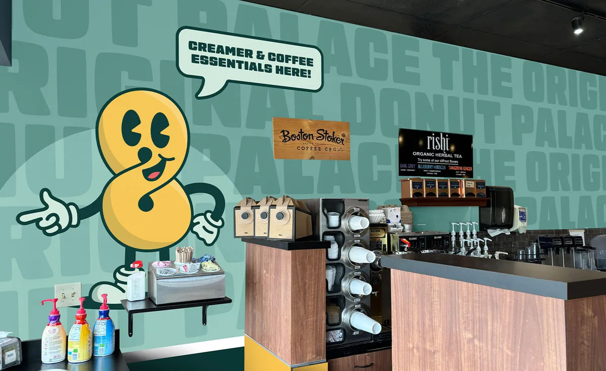 Original Donut Palace wall mural design