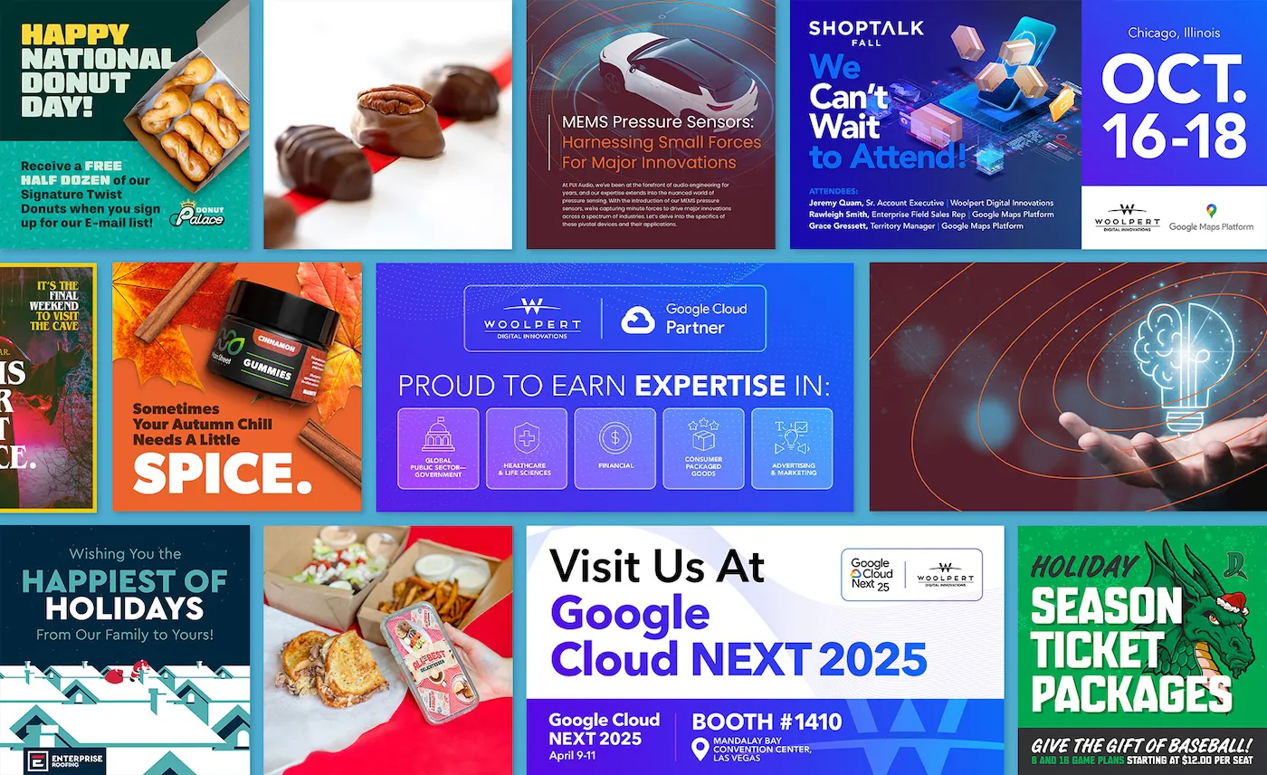 various digital marketing ad designs