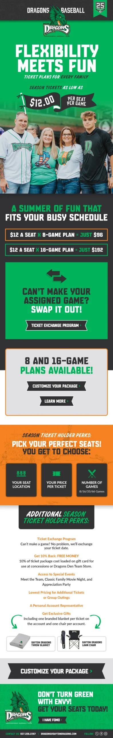 Dayton Dragons Baseball email design