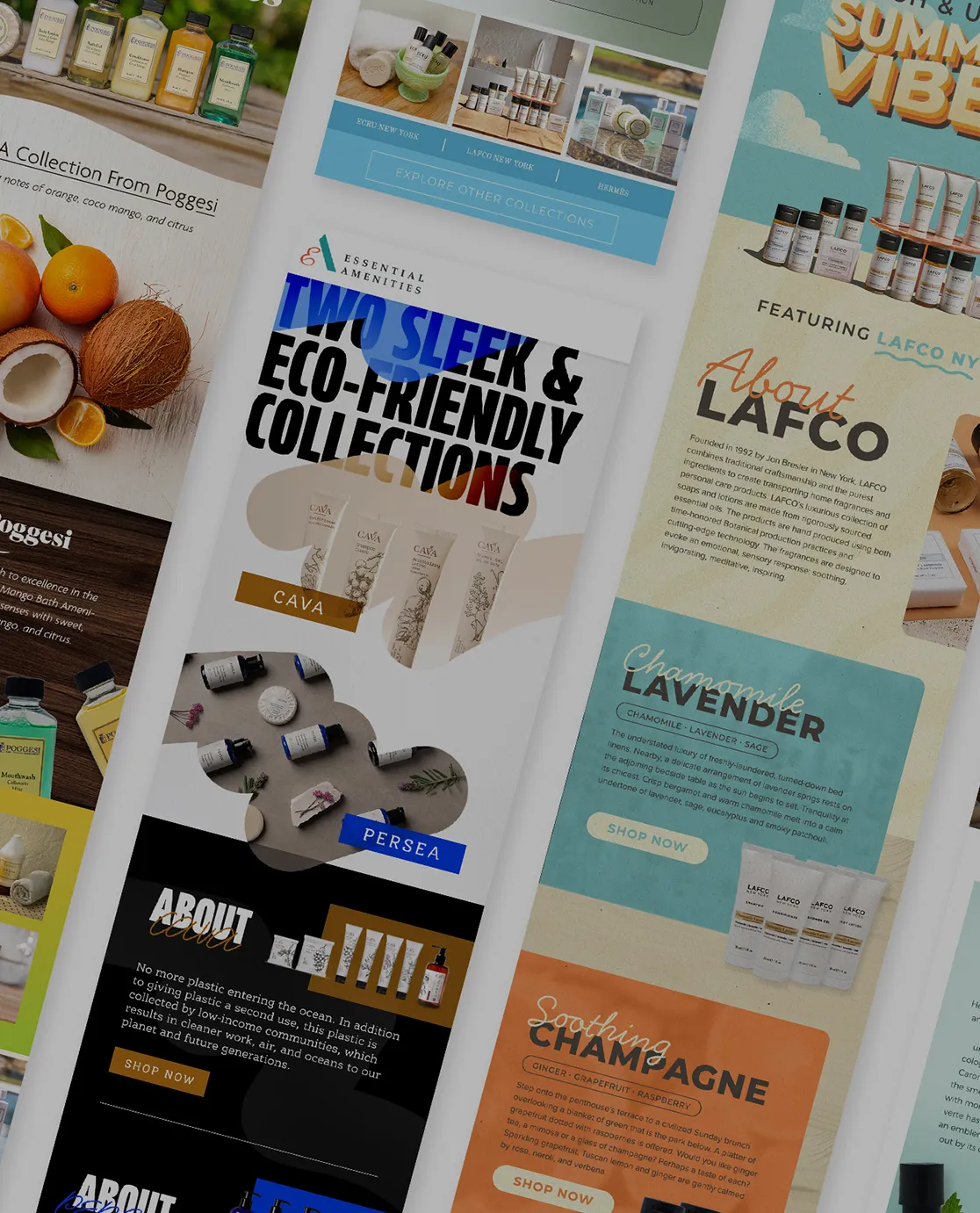 Essential Amenities email designs