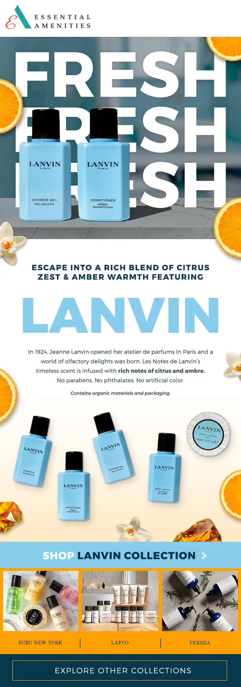 Essential Amenities Lanvin email design