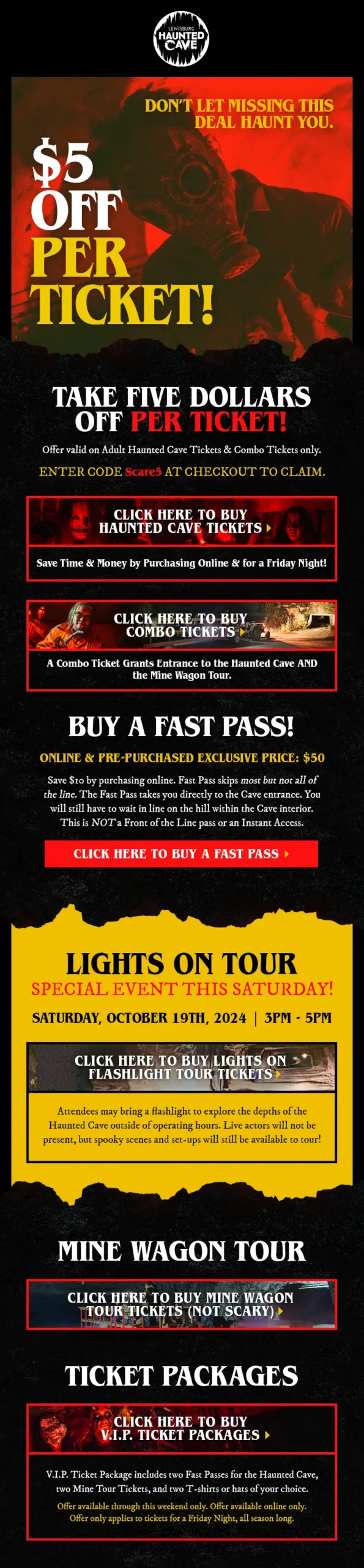 Haunted Cave email design