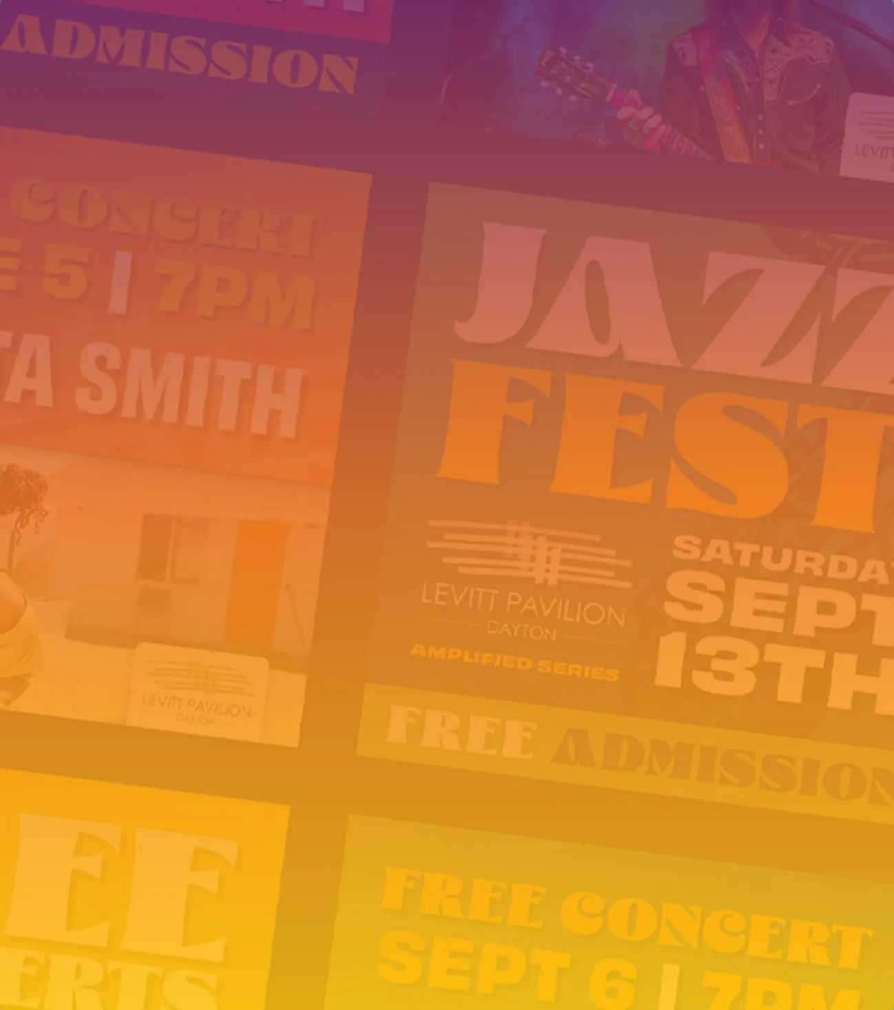 Levitt Pavilion Dayton concert marketing ad designs