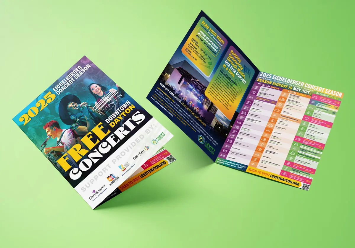 Levitt Pavilion Dayton bifold brochure design