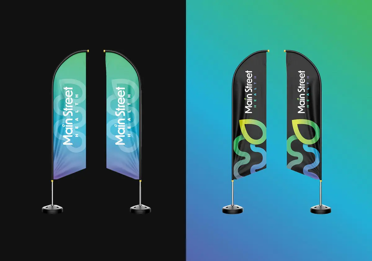 main street health flag banners