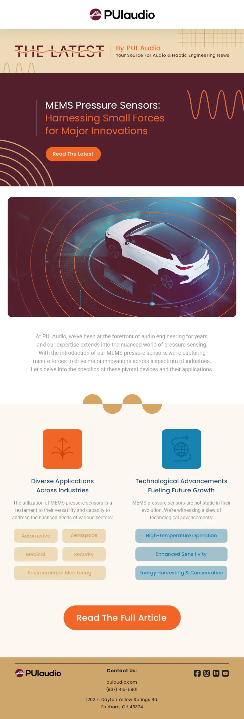 PUI Audio email design