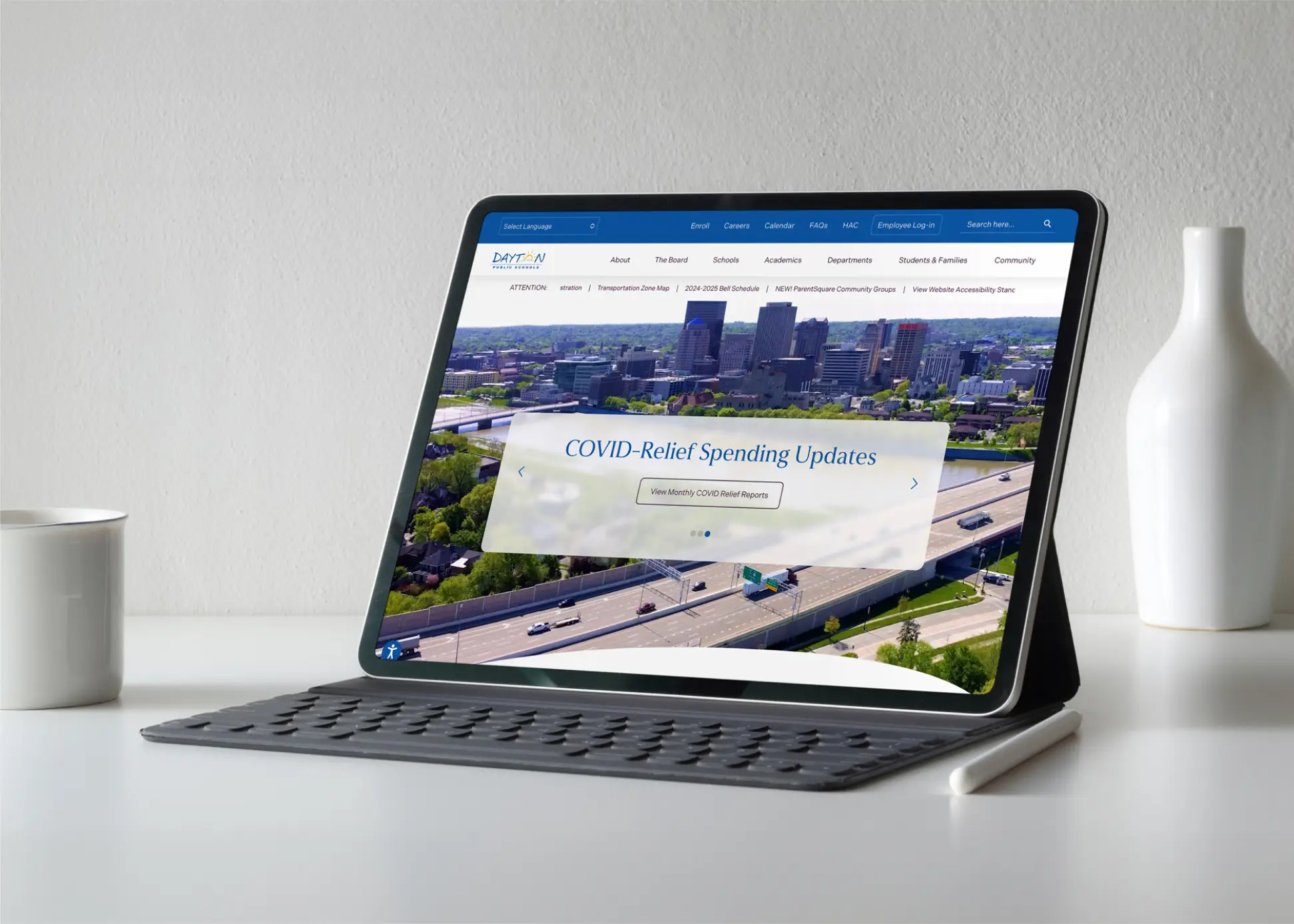 Dayton Public Schools tablet view