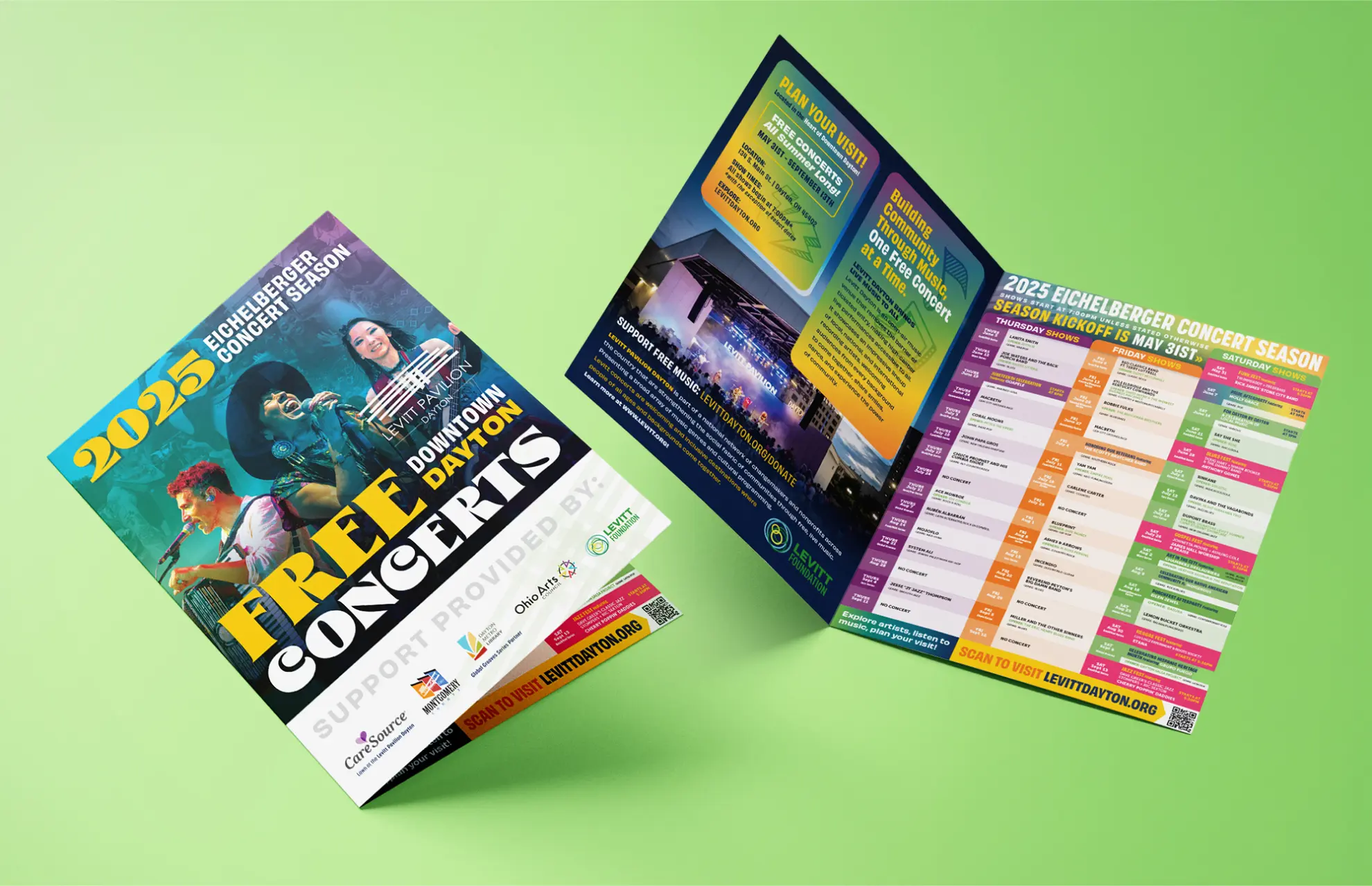 Levitt Pavilion Dayton concert schedule catalog design