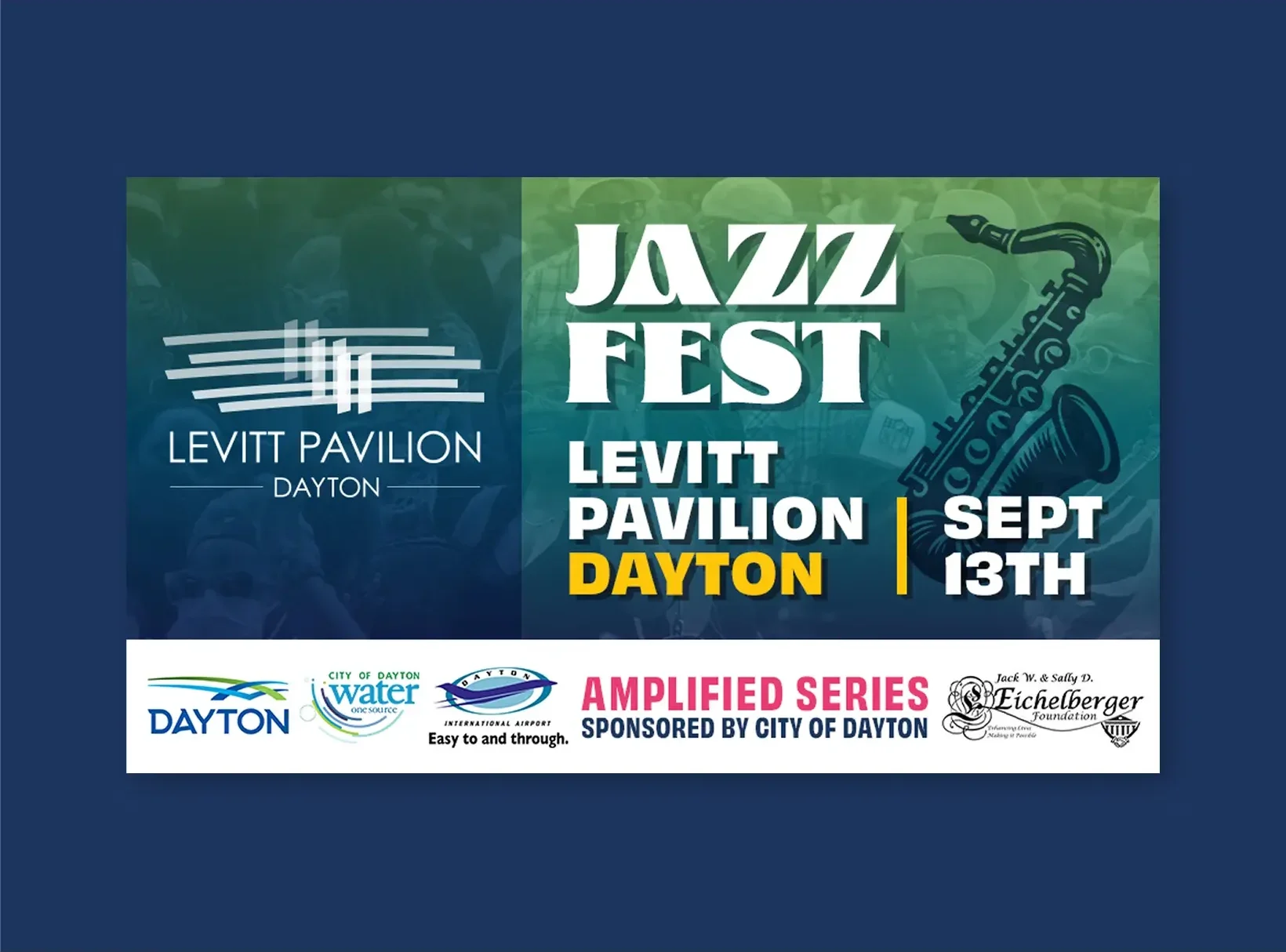 Levitt Pavilion Dayton jazz fest ticket design