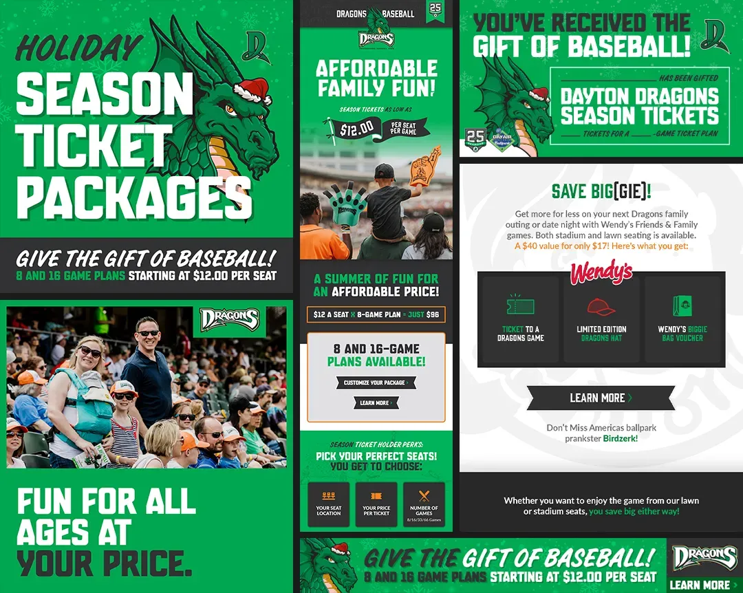 Dayton Dragons Baseball marketing designs