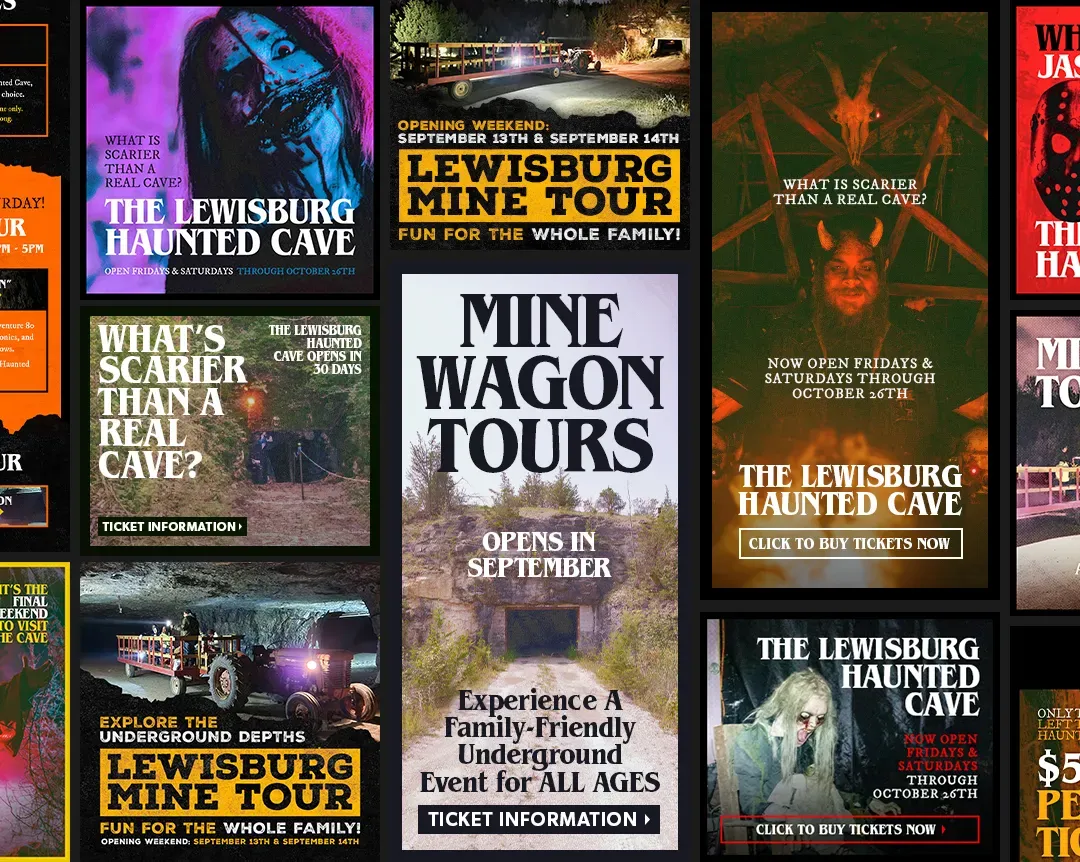 Lewisburg Haunted Cave marketing designs