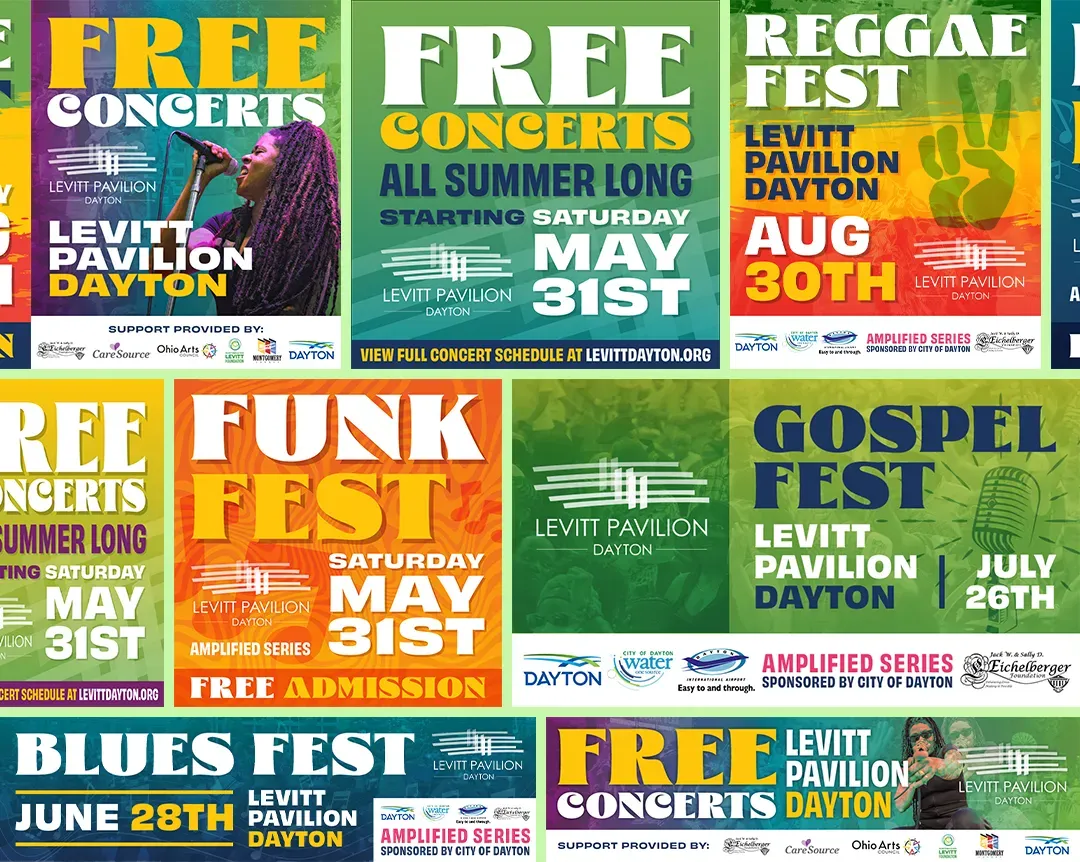 Levitt Pavilion Dayton marketing designs
