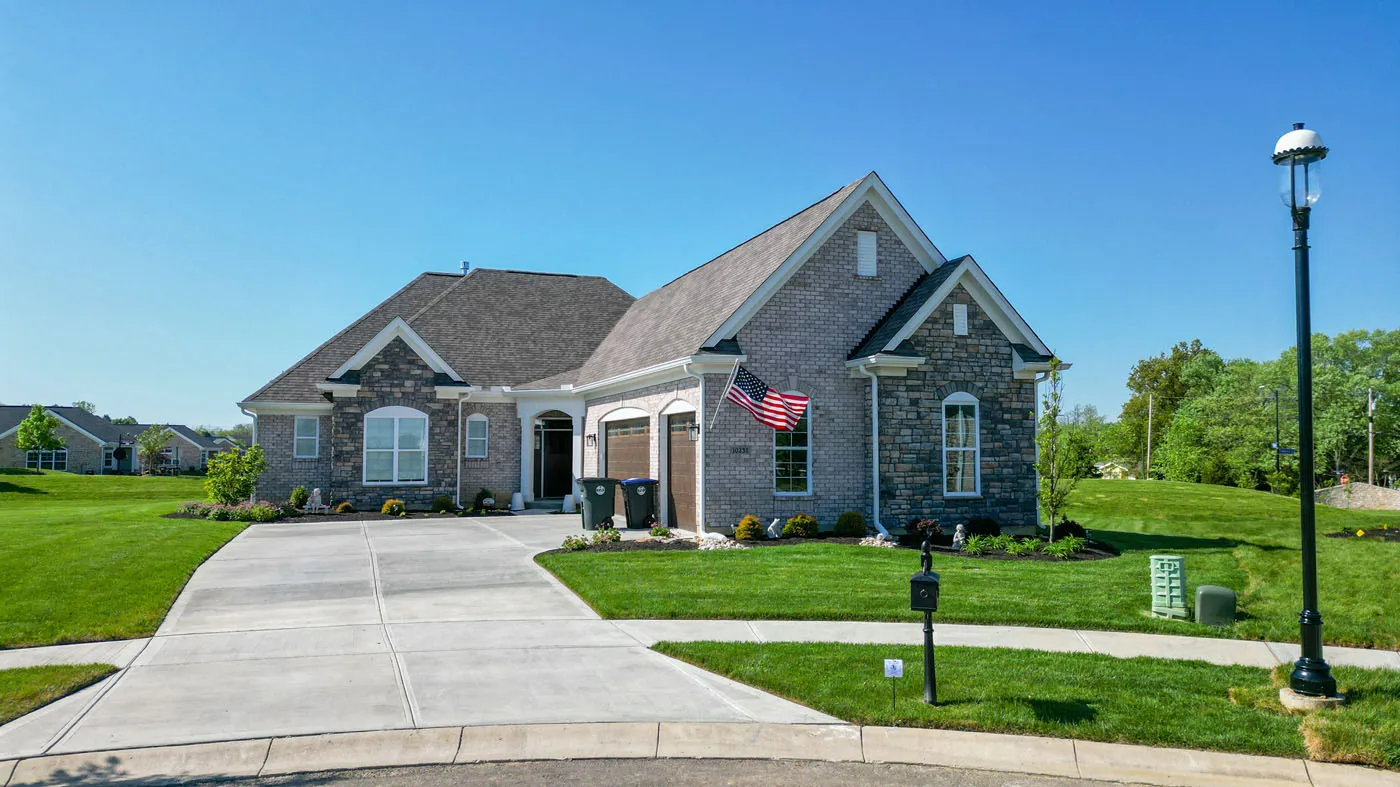 Exterior view of a brick home
