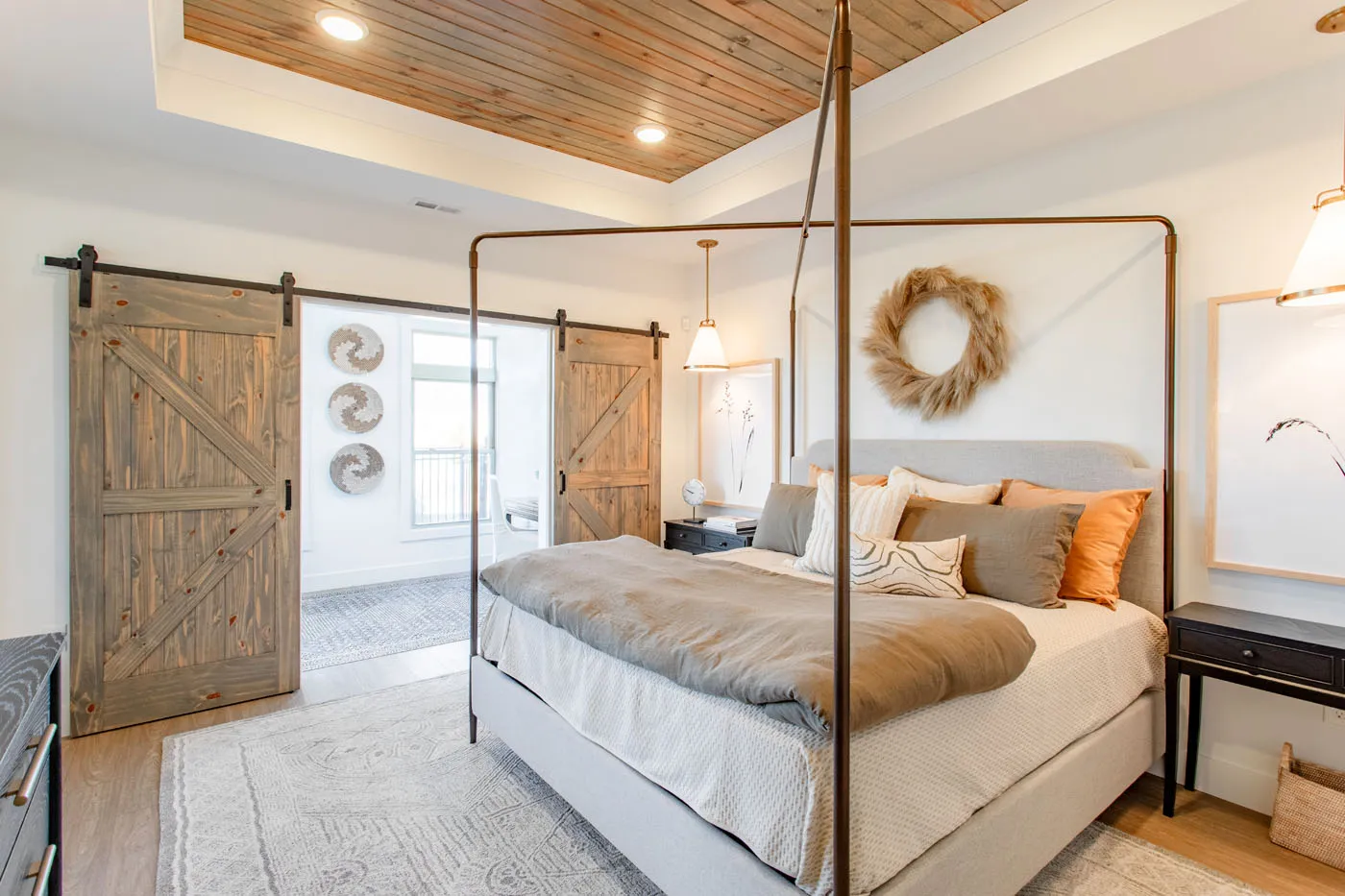 Interior view of a modern bedroom
