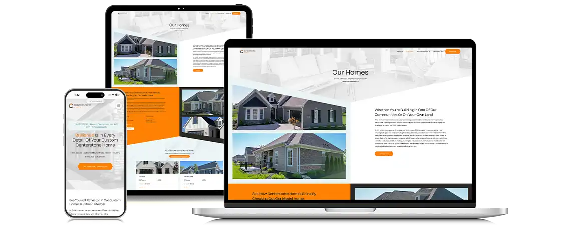 Centerstone Homes website on responsive devices