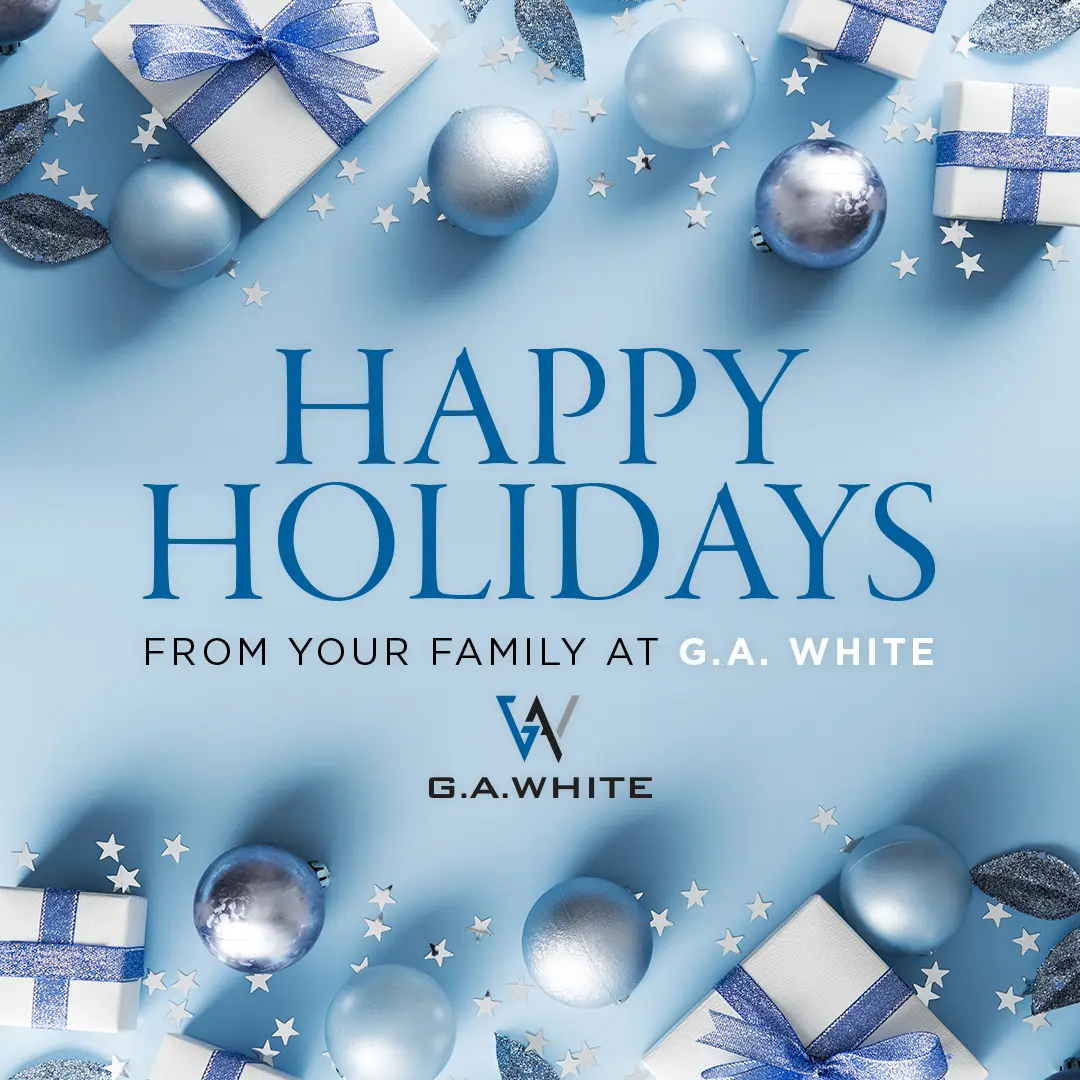 G.A. White happy holidays social graphic