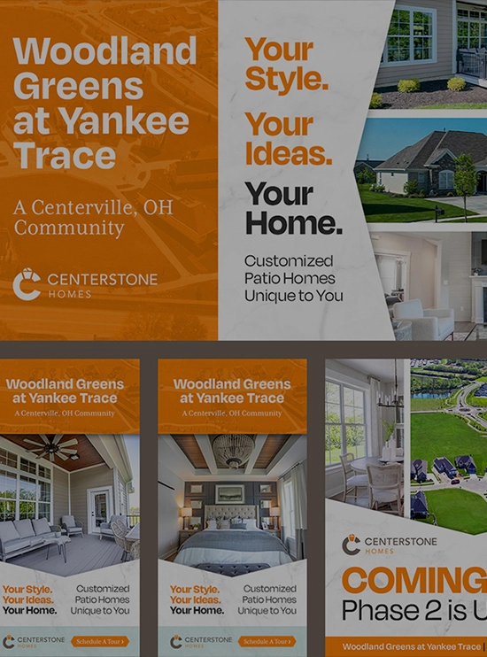 Centerstone Homes digital branding graphics