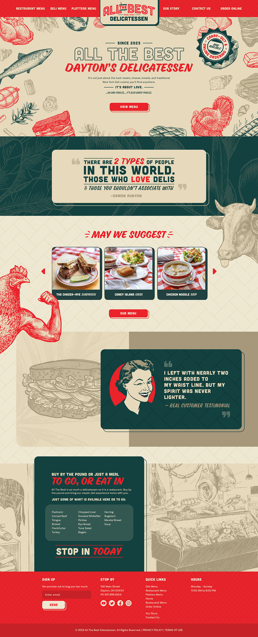 All The Best restaurant website design Dayton