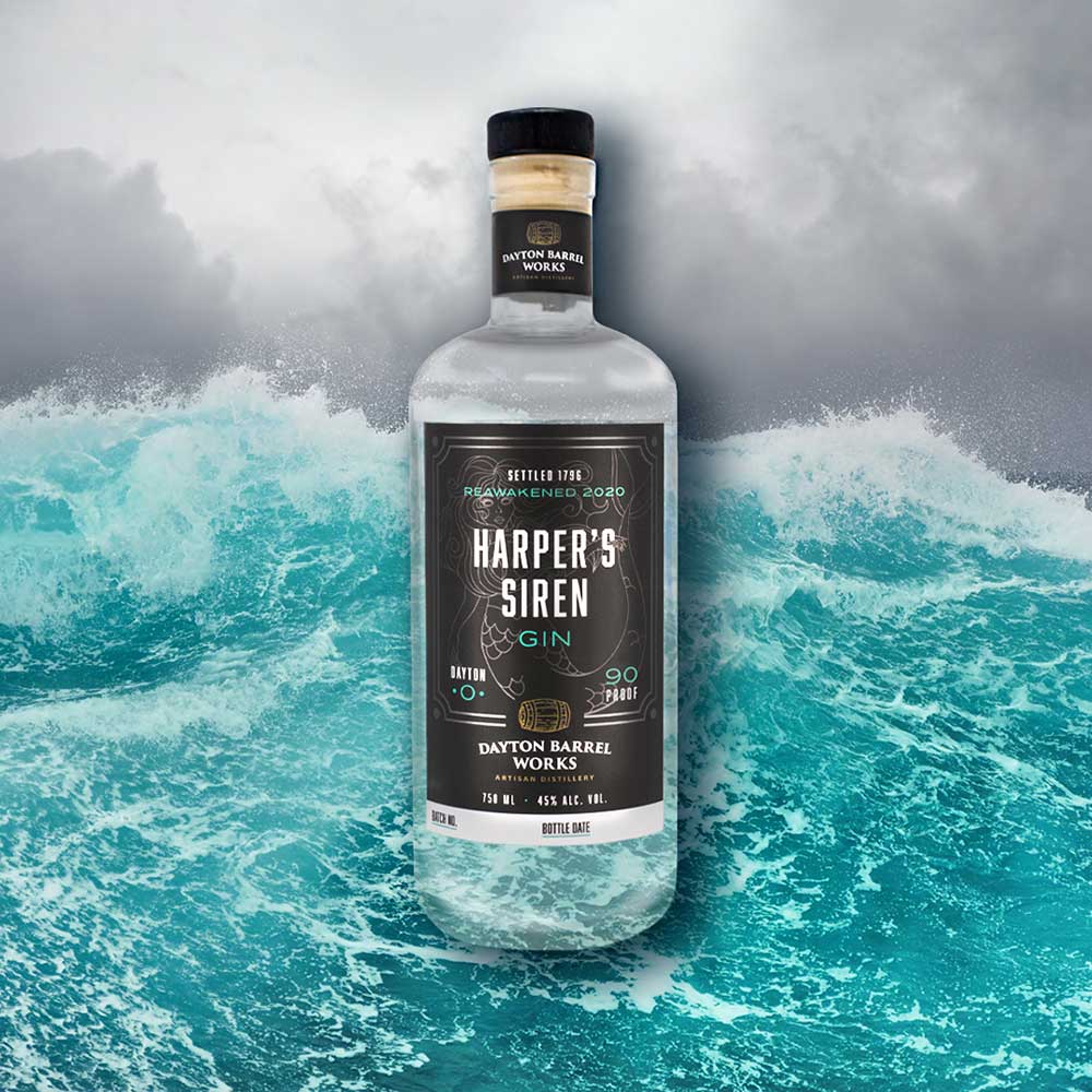 Dayton Barrel Company social media ad for Harper's Siren gin